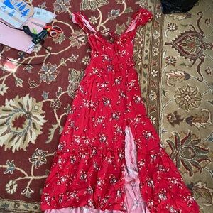 Urban Outfitters Red Maxi Sundress Spaghetti Strap